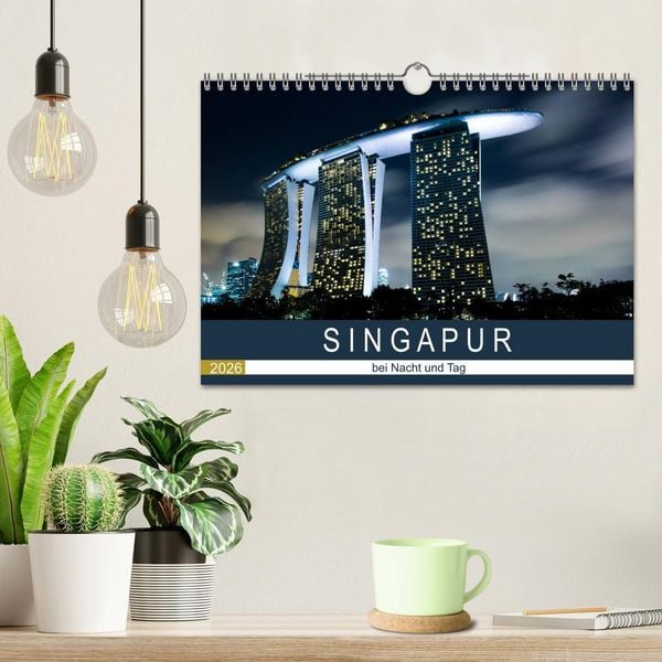 Produktbild: Singapur bei Nacht und Tag (Wandkalender 2026 DIN A4 quer), CALVENDO Monatskalender