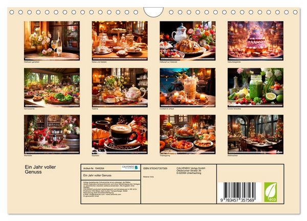 Produktbild: Ein Jahr voller Genuss (Wandkalender 2026 DIN A4 quer), CALVENDO Monatskalender