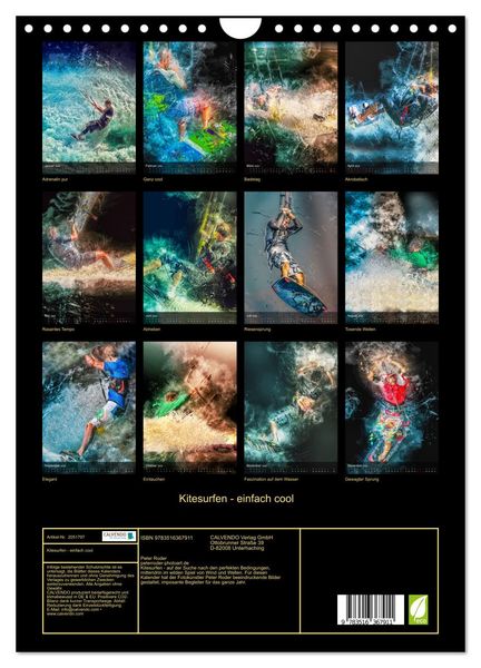 Produktbild: Kitesurfen - einfach cool (Wandkalender 2026 DIN A4 hoch), CALVENDO Monatskalender