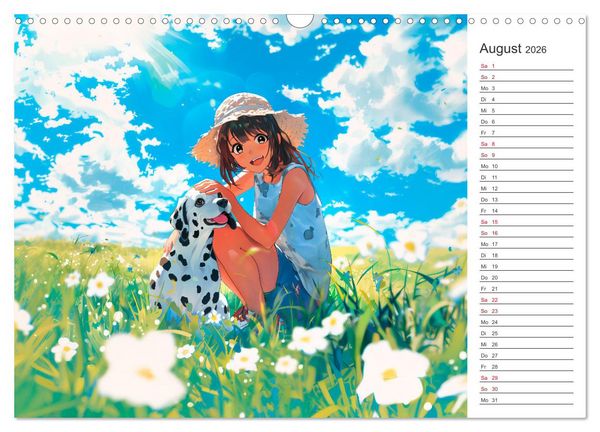 Produktbild: Anime-Freunde - Terminplaner mit niedlichen Tierfreundschaften (Wandkalender 2026 DIN A3 quer), CALVENDO Monatskalender
