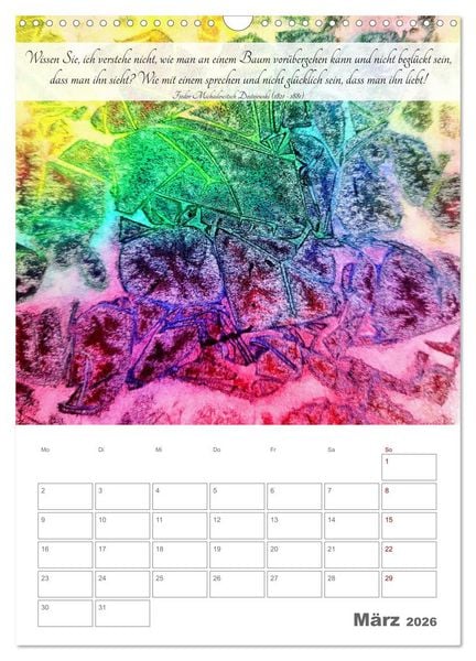 Produktbild: Farben der Achtsamkeit - Farbenreiche Aquarell-Tr&auml;ume mit Zitaten zur inneren Ruhe (Wandkalender 2026 DIN A3 hoch), CALVENDO Monatskalender