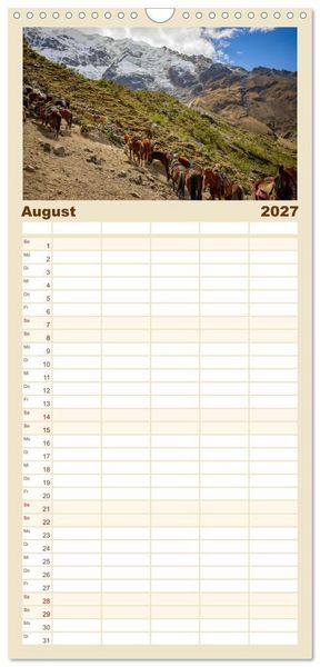 Produktbild: Familienplaner 2027 - Peru - Traumreise durch das Land der Inka mit 5 Spalten (Wandkalender, 21 x 45 cm) CALVENDO