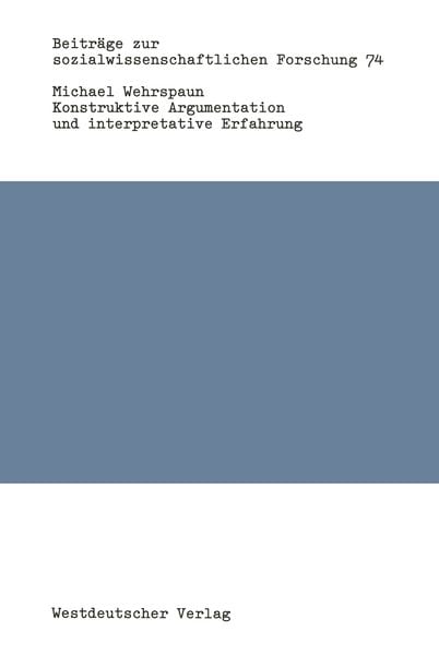Produktbild: Konstruktive Argumentation und interpretative Erfahrung
