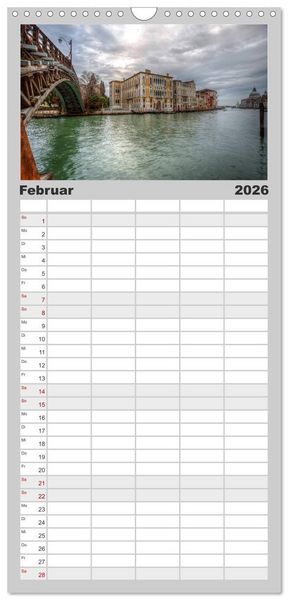 Produktbild: Familienplaner 2026 - Venedig - La Serenissima mit 5 Spalten (Wandkalender, 21 x 45 cm) CALVENDO
