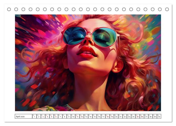 Produktbild: Popart Prinzessin (Tischkalender 2026 DIN A5 quer), CALVENDO Monatskalender