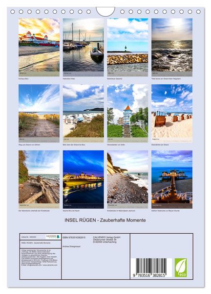 Produktbild: INSEL R&Uuml;GEN - Zauberhafte Momente (Wandkalender 2026 DIN A4 hoch), CALVENDO Monatskalender