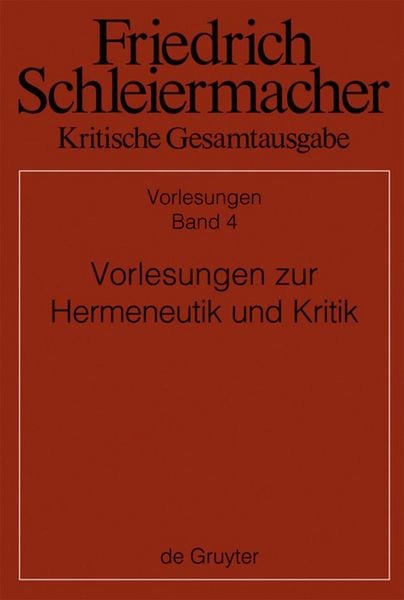 Produktbild: Vorlesungen zur Hermeneutik und Kritik