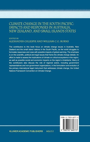 Produktbild: Climate Change in the South Pacific: Impacts and Responses in Australia, New Zealand, and Small Island States