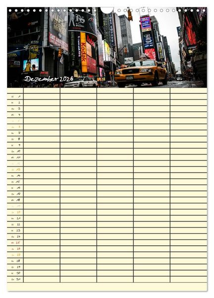Produktbild: New York Familienplaner (Wandkalender 2026 DIN A3 hoch), CALVENDO Monatskalender