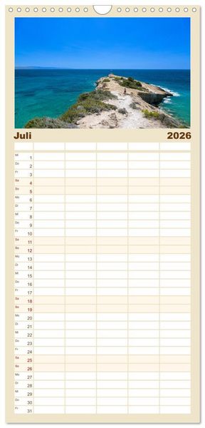 Produktbild: Familienplaner 2026 - Rhodos und Symi mit 5 Spalten (Wandkalender, 21 x 45 cm) CALVENDO