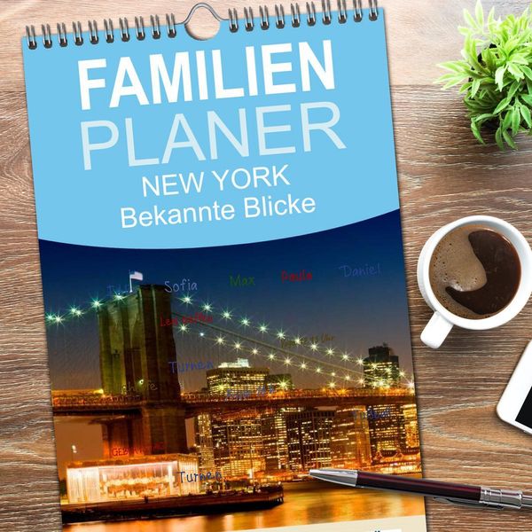 Produktbild: Familienplaner 2026 - NEW YORK Bekannte Blicke mit 5 Spalten (Wandkalender, 21 x 45 cm) CALVENDO