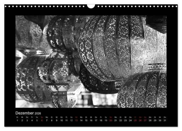 Produktbild: Marokko - Nostalgie in schwarz-weiss (Wandkalender 2026 DIN A3 quer), CALVENDO Monatskalender