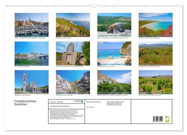 Produktbild: Facettenreiches Sardinien (Wandkalender 2026 DIN A2 quer), CALVENDO Monatskalender