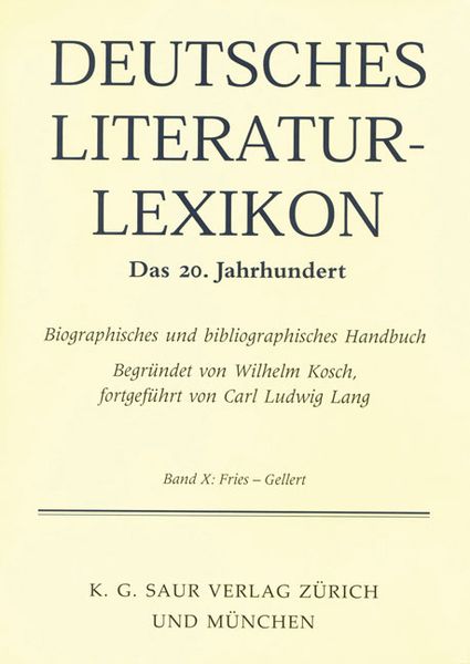 Produktbild: Deutsches Literatur-Lexikon. Das 20. Jahrhundert / Fries - Gellert