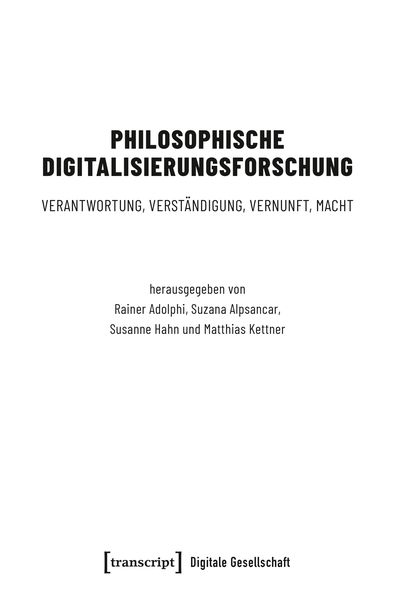 Produktbild: Philosophische Digitalisierungsforschung