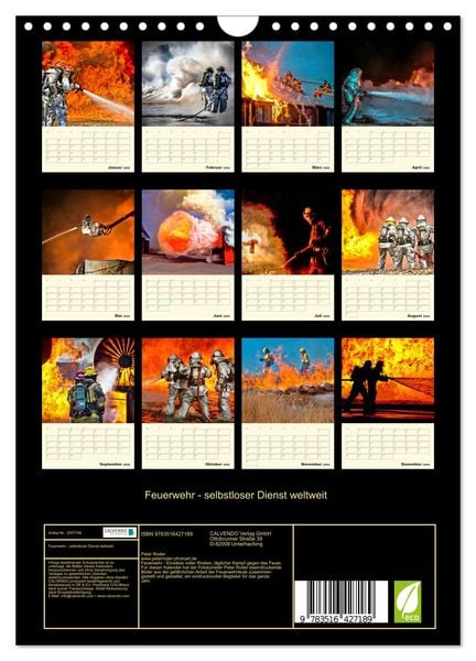 Produktbild: Feuerwehr - selbstloser Dienst weltweit (Wandkalender 2026 DIN A4 hoch), CALVENDO Monatskalender