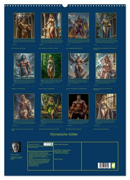 Produktbild: Olympische G&ouml;tter (Wandkalender 2026 DIN A2 hoch), CALVENDO Monatskalender