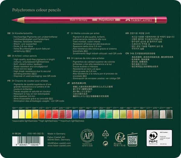 Produktbild: Faber-Castell K&uuml;nstlerfarbstifte Polychromos, 24er Set