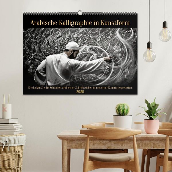 Produktbild: Arabische Kalligraphie in Kunstform (Wandkalender 2026 DIN A2 quer), CALVENDO Monatskalender
