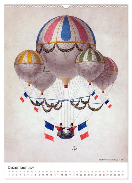 Produktbild: Ballonfahren Kalender (Wandkalender 2026 DIN A3 hoch), CALVENDO Monatskalender