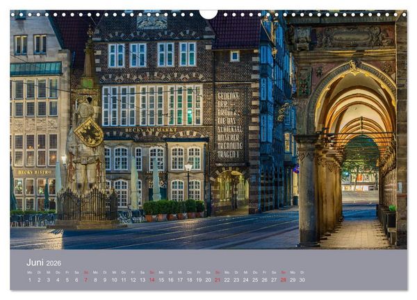 Produktbild: Nachts in Bremen (Wandkalender 2026 DIN A3 quer), CALVENDO Monatskalender