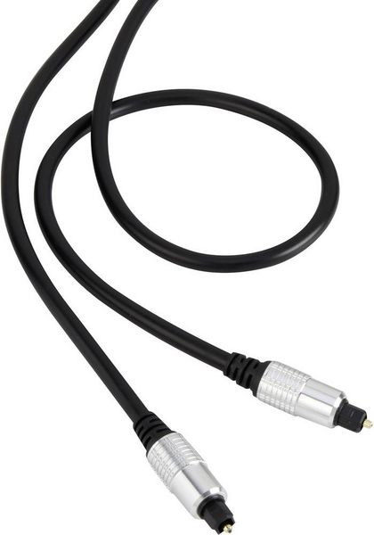 Produktbild: Toslink Digital-Audio Anschlusskabel [1x Toslink-Stecker (ODT) - 1x Toslink-Stecker (ODT)] 1.50 m Schwarz SuperSoft-Ummantelung SpeaKa Professional