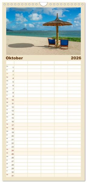 Produktbild: Familienplaner 2026 - Str&auml;nde wie ein Traum mit 5 Spalten (Wandkalender, 21 x 45 cm) CALVENDO