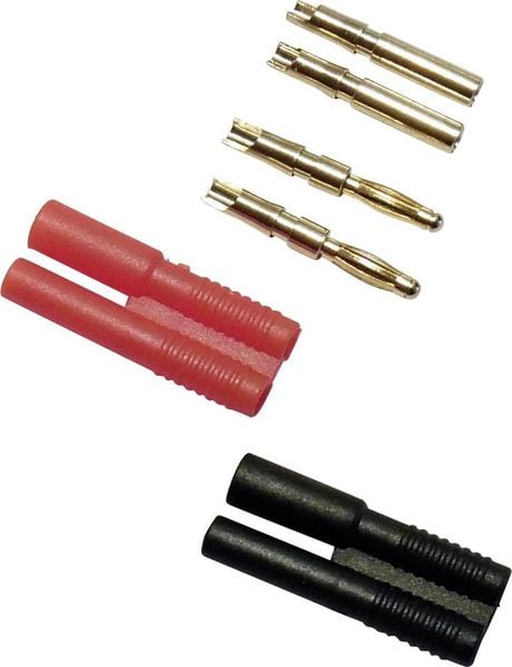 Schnepp Laborsteckverbinder-Sortiment Stecker, gerade, Buchse, gerade Stift-Ø: 2 mm Rot, Schwarz 4 Teile