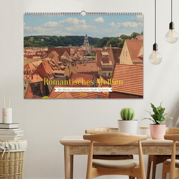 Produktbild: Romantisches Mei&szlig;en &ndash; Die &auml;lteste mittelalterliche Stadt Sachsens (Wandkalender 2026 DIN A2 quer), CALVENDO Monatskalender