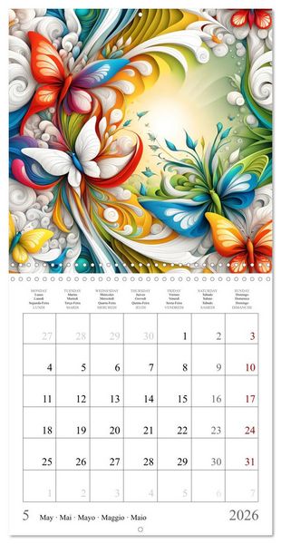 Produktbild: Quatre saisons - Fractales (Calendrier mural carr&eacute; 2026 30x30 cm) Calendrier double avec une page pour vos prises de notes