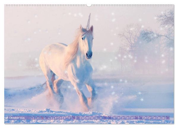 Produktbild: Einhorn Love - Fantasiewelt (hochwertiger Premium Wandkalender 2026 DIN A2 quer), Kunstdruck in Hochglanz