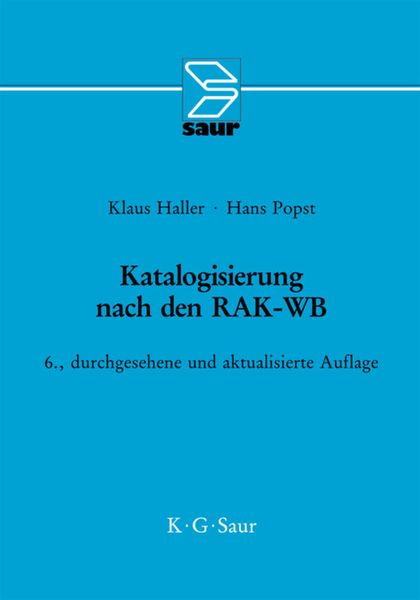 Produktbild: Katalogisierung nach den RAK-WB