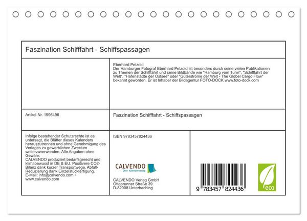 Produktbild: Faszination Schifffahrt - Schiffspassagen (Tischkalender 2026 DIN A5 quer), CALVENDO Monatskalender