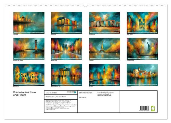 Produktbild: Visionen aus Linie und Raum (Wandkalender 2026 DIN A2 quer), CALVENDO Monatskalender