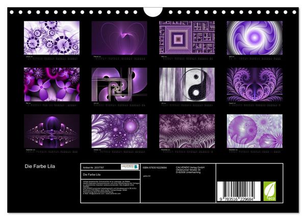 Produktbild: Die Farbe Lila (Wandkalender 2026 DIN A4 quer), CALVENDO Monatskalender