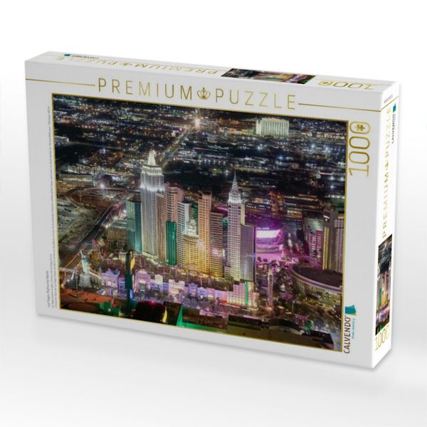 Produktbild: CALVENDO Puzzle Las Vegas Skyline bei Nacht | 1000 Teile Lege-Gr&ouml;&szlig;e 64x48cm Foto-Puzzle f&uuml;r gl&uuml;ckliche Stunden