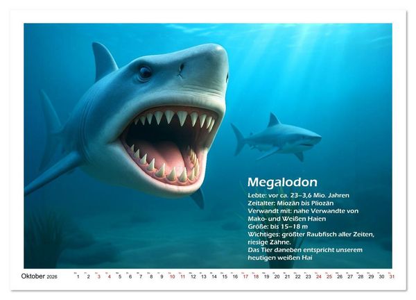 Produktbild: Urige Meerestiere pr&auml;historisch und seltsam (Wandkalender 2026 DIN A3 quer), CALVENDO Monatskalender