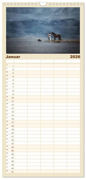 Produktbild: Familienplaner 2026 - Spiegel deiner Seele mit 5 Spalten (Wandkalender, 21 x 45 cm) CALVENDO