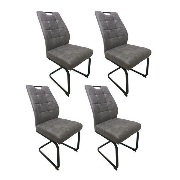 Produktbild: HTI-Living Modernes 4er Set hellbraune Schwingst&uuml;hle f&uuml;r Esszimmer und K&uuml;che