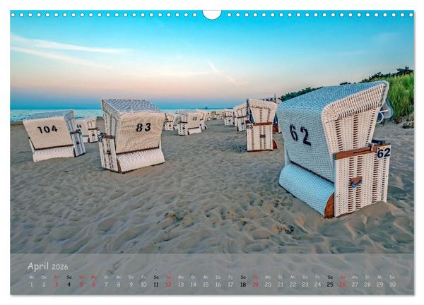Produktbild: K&uuml;stenimpressionen von den Ostseeinseln R&uuml;gen und Usedom (Wandkalender 2026 DIN A3 quer), CALVENDO Monatskalender