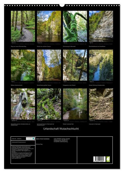 Produktbild: Urlandschaft Wutachschlucht (Wandkalender 2026 DIN A2 hoch), CALVENDO Monatskalender