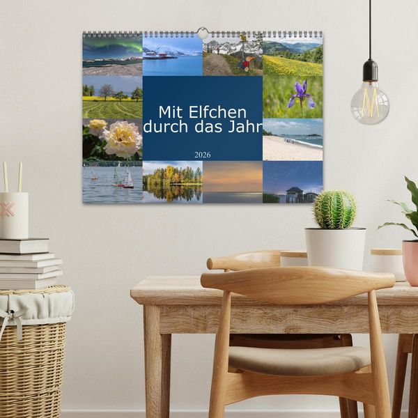 Produktbild: Mit Elfchen durch das Jahr (Wandkalender 2026 DIN A3 quer), CALVENDO Monatskalender