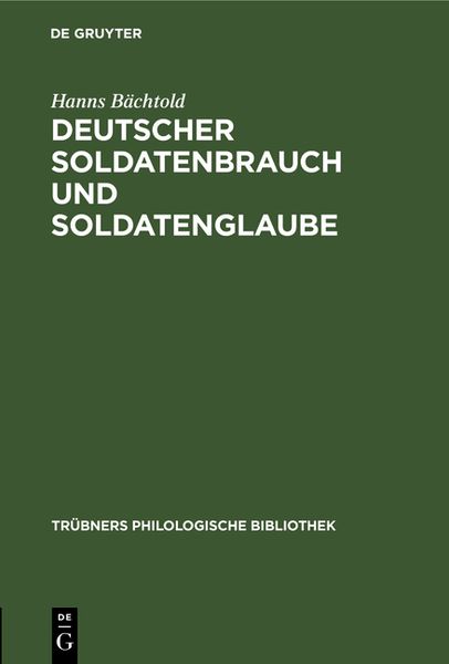 Produktbild: Deutscher Soldatenbrauch und Soldatenglaube