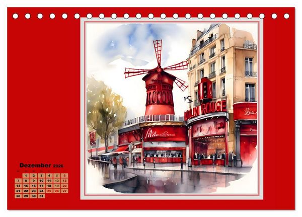 Produktbild: KI spaziert durch Paris (Tischkalender 2026 DIN A5 quer), CALVENDO Monatskalender