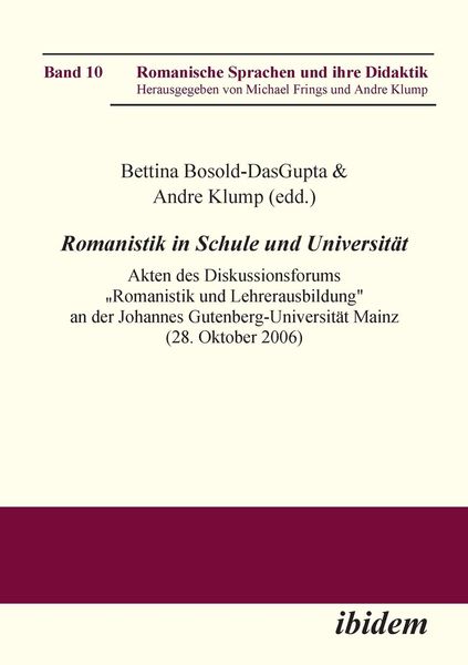 Produktbild: Romanistik in Schule und Universit&auml;t. Akten des Diskussionsf