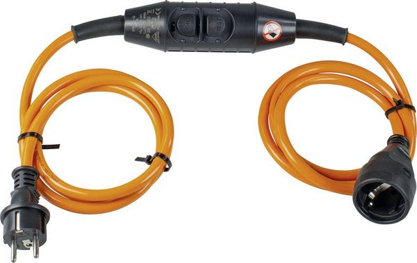 Produktbild: AS Schwabe 45458 Personenschutz-Verl&auml;ngerungskabel Kunststoff PRCD-S 230 V Orange, Schwarz IP44