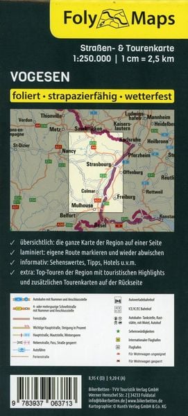 Produktbild: FolyMaps Vogesen 1:250 000