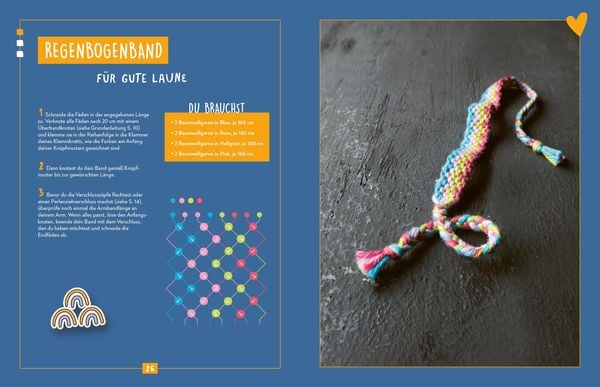 Kreativstart Kids Freundschaftsbänder. Anleitungsbuch und Material
