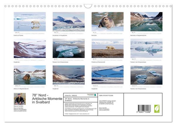 Produktbild: 78&deg; Nord - Arktische Momente in Svalbard (Wandkalender 2026 DIN A3 quer), CALVENDO Monatskalender
