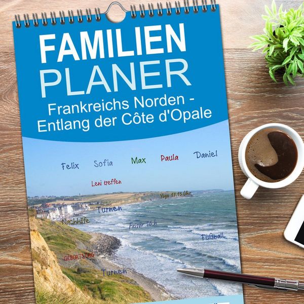Produktbild: Familienplaner 2026 - Frankreichs Norden - Entlang der C&ocirc;te d'Opale mit 5 Spalten (Wandkalender, 21 x 45 cm) CALVENDO